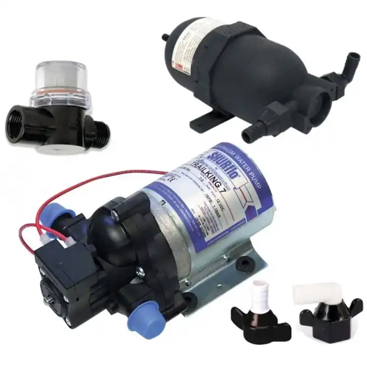 Shurflo 12V Camper-Wasserpumpen-KIT 30PSI + Filter + Flammenausdehnungsgefäß Zertifiziert